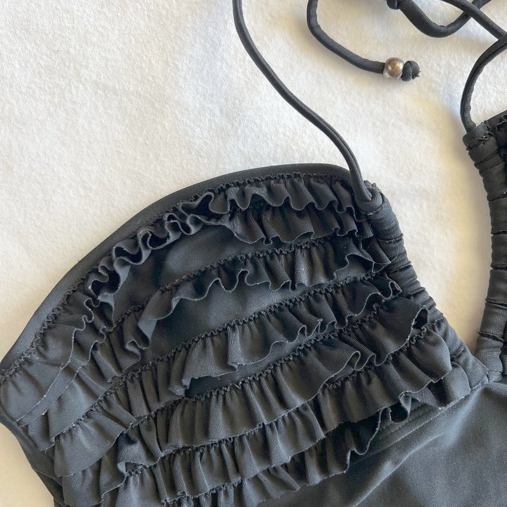 Black Ruffle One-Piece Swimsuit XL